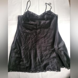 Black silk nightgown